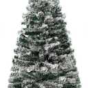 3ft Flocked Artificial Christmas Tree,Tabletop Christmas Pine Tree with Metal Stand Base for Christmas Home Office Holiday Decoration,Green