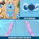 Disney Stitch Girls Bikini, Two Piece Swimsuit with Adjustable Straps, Bathing Suit, Swimwear, Ages 5-14 (11-12 Years, Blue/Pink Stitch)