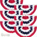 Coneatness 4th of July Decorations Huge Bunting Flags 3 x 6 Ft with Grommets, Large American Pleated Fan Banner, Fourth of July Flag USA Patriotic Red White and Blue Decor for Memorial Day Veterans (3x6 Ft-3 Pcs)