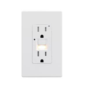 AIDA15 Amp GFCI Outlet, Self-Test Nightlight Electrical Outlet, Tamper-Resistant Receptacle with LED Indicator, Ground Fault Circuit Interrupters, Wall Plate Included, UL Listed (1 Pack, Matte White)