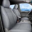 Coverado Tacoma Seat Covers Full Set, Faux Leather Seat Covers Custom Fit for 2005-2023 Toyota Tacoma Double/Crew Cab Base Prerunner SR5 Limited TRD Sport Interior Covers (Gray)