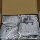 Roowest 100 Pcs Thank You Satin Gift Bags Drawstring Jewelry Candy Pouches for Wedding Bridal Shower Baby Shower Favor Drawstring Bag for Birthday Holiday Party (4 x 6 Inch, Silver)