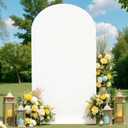 Spandex Wedding Arch Cover Fabric White Fitted Arch Cover 6.6FT Chiara Backdrop 2-Sided Arch Covers Stretchy Backdrop for Wall Arbors Arched Cover for Birthday Party