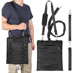 Catheter Bag Holder, Urine Drainage Bag Holder w/Drain Tube Cover & Adjustable Strap, Water-Resistant & Machine Washable, Privacy & Secure for Foley Catheter Users (Diamond Pattern-black)