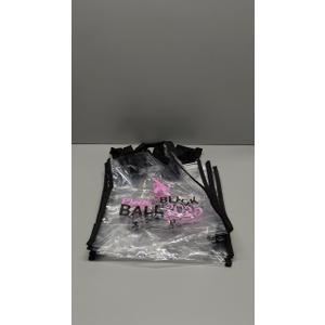 Small clear tote bag, "Pink & Black Ball 2025" logo, 4 pack