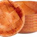 6-Inch Woven Wood Salad Bowls, Set of 6 - Small Wooden Snack Bowls for Fruit, Side Dish & Popcorn - Natural Rustic Serving Bowls for Kitchen, Party & Everyday Use - Lightweight & Durable
