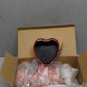 Hoolerry 6 Pcs Mini Heart Springform Pan 4 Inch Heart Shape Mini Cheesecake Pans Non Stick Cake Mold Small Cake Mold with Drop Bottom for Air Fryer Pressure Cooker Baking (Pattern,Red)