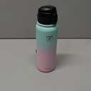 Fanhaw 20 Oz Stainless Steel Insulated Sports Water Bottles with Straw for Kids, Men and Women (Green Pink)