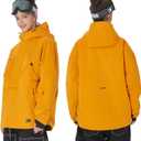 SNOWVERB Baggy Anorak Snowboard Jacket Waterproof Half Zip Ski Coat Hooded Insulated Winter Snow Jacket Men Women (X-Large, Orange)