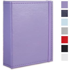 Small Photo Album 5x7 52 Pockets Leather Cover Picture Book Holds 5x7 Photos for Wedding, Baby, Family, Graduation (5x7 (1 PK), Purple)