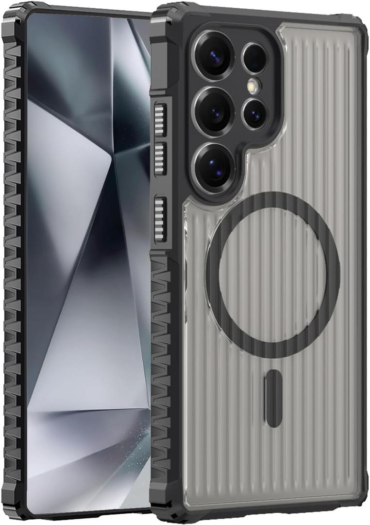 Magnetic for Samsung Galaxy S24 Ultra Case [Compatible with MagSafe] [Military Grade Drop Protection] [Camera Protection] [Non-Slip] [Shockproof] [Slim Fit] 6.8'' - Black