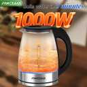 Electric Kettle, No Plastic Contact With Water, Wide Mouth For Easy Cleaning, Auto Shut Off, 1.8L Tea Kettle & Hot Water Boiler, Water Heater & Teapot, Black, 1000W