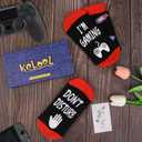 Do Not Disturb I'm Gaming Socks,Men Gifts for Men Teen Boys Dad Him Son Fathers,Valentines Christmas Stocking Stuffers (Large, Red)
