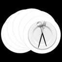 50 Pieces White Paper Place Mats White Round Disposable Table Mats Decorative Placemats for Wedding Bridal Shower Black Birthday Party Dining Decor