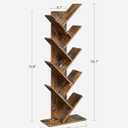 VASAGLE Tree Bookshelf, 9-Tier Bookcase, Large Bookshelf, Space-Saving Corner Shelf, Book Tree, Holds Books, CDs, Games, for Bedroom, Living Room, Home Office, Rustic Brown ULBC11BX