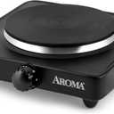 Aroma Housewares AHP-303 Single Burner Hot Plate, Metal, Black
