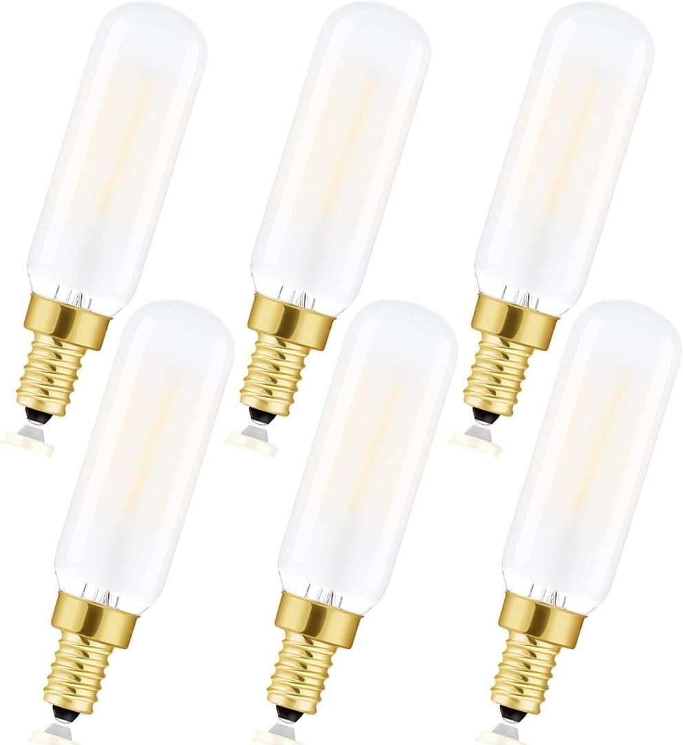 Dimmable T6 LED Frosted Bulbs, 6W E12 Edison Light Bulbs Warm White 2700K,600lm, 60W Candelabra Incandescent Bulbs Equivalent Vintage LED Filament Edison Candle Bulb with Decorative, 6Pack.
