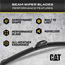 CAT C2.0 Wiper Blades (2-Pack), Front or Rear Wiper Blades for Cars SUVs Trucks, Direct OEM Replacement, Heavy Duty Streak-Free All Seasons Silent Crystal Clear Easy Installation - 28" + 18"