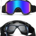 Motorcycle Goggles for Dirt Bike, ATV Motocross, Riding, Ski Helmet - UV400 Dustproof Windproof (Clear+blue)