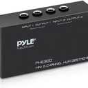PYLE-PRO Compact Mini Hum Eliminator Box-2 Channel Passive Ground Loop Isolator, Noise Filter, AC Buzz Destroyer, Hum Killer w/ 2 1/4-Inch TRS Input and Output for 2 Mono /1 Stereo Signal