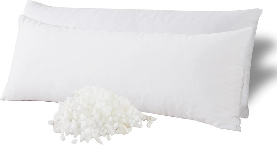 WhatsBedding Memory Foam Body Pillow with Breathable Zippered Cotton Cover, Full Body Pillow for Adults, Long Pillow for Sleeping, Firm Pillow Fluffy Supportive, Pure White