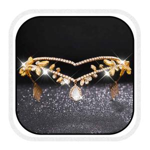CLOACE Rhinestone Headband Gold Leaf Pendant Headpiece Bride Wedding Crystal Hair Accessories for Women and Adult CLOACE Rhinestone Headband Gold Leaf Pendant Headpiece Bride Wedding Crystal Hair Accessories for Women and Adult