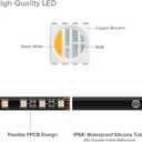 BTF-LIGHTING IP68 Waterproof Outdoor RGBW LED Strip 5050SMD RGB+Warm White(3000K-3500K) 4 Colors in 1 DC24V 16.4ft 5m 60LED/m Multi-Colored Tape Lights Can Work Outdoor(No Adapter or Controller)