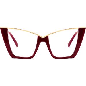 FEISEDY Fashion Cat Eye Blue Light Blocking Glasses for Women Fake Retro Eyeglasses Oversized Stylish Eyewear Frame B0240