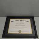 upsimples 11x14 Diploma Frame Certificate Degree Document Frame with High Definition Glass, 8.5 x 11 with mat for Wall and Tabletop, Black Double Mat, 1 Pack