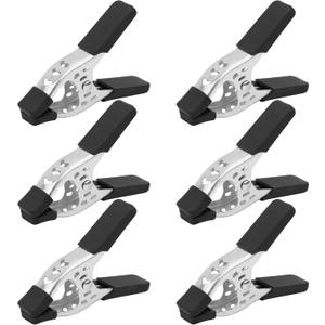 HORUSDY 6-Piece 6" inch Spring Clamp, Heavy Duty Spring Metal Spring Clamps, 2.5"-inch Jaw opening (6-Piece) (Black)