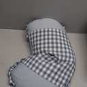 Buckwheat Hulls Pillows for Sleeping Small Cervical Pillow with Washable Cover Moon Shaped Cooling Pillow Neck Support for Side and Back Sleeper (22x12 inch, Blue)