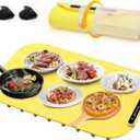 Electric Warming Tray - Rollable & Portable Food Warmer, Full Surface Heating Mat, Yellow