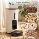 DUMOS 2.4G WiFi Automatic Cat Feeder, 4L Timed Cat Food Dispenser with APP Control, 10s Voice Recorder, Dual Power Supply, Indoor Programmable Pet Feeder with Desiccant for Small Cats and Dogs, White