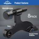 HOMOTEK 8 Pack Hinge Pin Black Door Stopper,Adjustable Deluxe Heavy Duty Door Stopper 2-1/2"x1-3/4,with Black Rubber Bumper Tips
