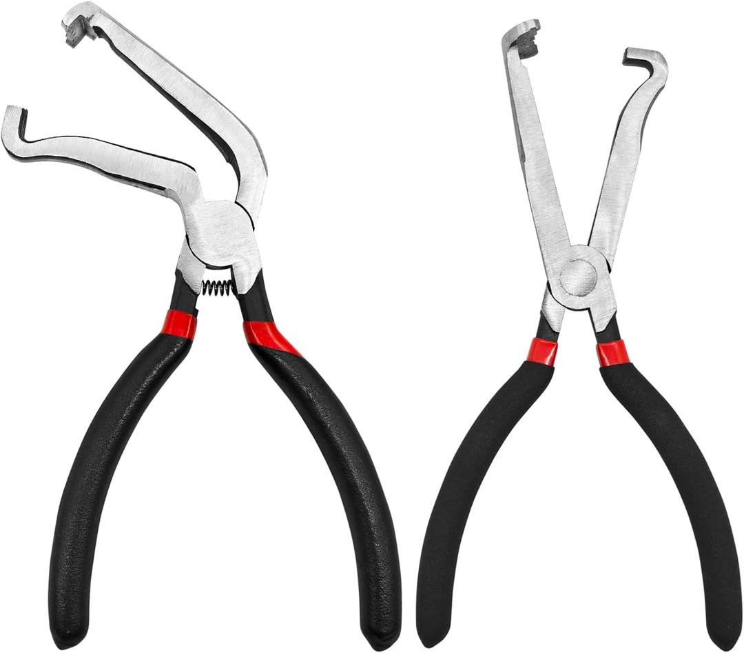 Electrical Disconnect Pliers - 2-Piece Set, Multifunctional Wire Harness Breaker & Automotive Line Separation Tool, Fuel Line Disconnect Tool for Cars, 1 Straight + 1 60 Bend, Black