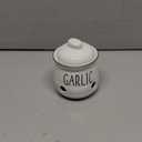 HAOTOP Garlic Keeper with Lid, Ceramic Mini Garlic Container Saver for Countertop, Keep Your Garlic Cloves Fresh (White)