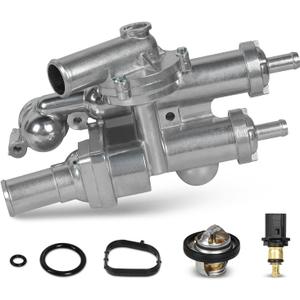 Upgraded Aluminium Engine Coolant Thermostat Housing Compatible with Chrysler 200 Sebring Dodge Avenger Caliber Journey Jeep Compass Patriot 2.4L 2007-2020, Replacement for 68003582AB 902-319