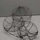 3 Tier Hanging Fruit Basket Regal Trunk & Co., Farmhouse Wire Basket, Three Tier Fruit Basket for Kitchen for Vegetables, Bread & More, Metal Chain, Hanging Hook and Detachable Round Wire Baskets