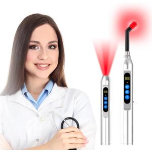 MCJ Cold Sore Light Therapy Device Canker Sore Treatment, Fever Blister & Mouth Ulcer Relief with Silver Tip (Face/Nose) (Silver)