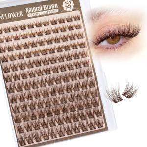 Brown Lash Clusters Wispy Eyelash Clusters Natural Cluster Eyelash Extensions C Curly Lashes Clusters Dark Brown Individual Lashes by Lanflower