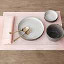 Solino Home Pink Linen Napkins Set of 4-100% Pure Linen Hemstitch Dinner Napkins 20 x 20 Inch for Christmas - Classic Hemstitch