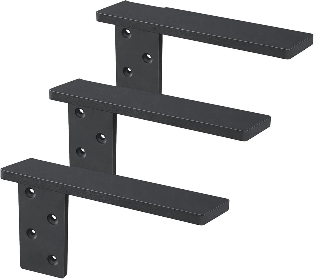 Free Hanging Side Wall Floating Shelf Bracket 3 Pack 12 Inch Heavy Duty Countertop Support Bracket for Breakfast Bars Cabinet Granite Countertops with No Knee Wall or Pony Wall