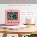 Geevon Smart Night Light Small Digital Alarm Clock with 2 Increasing Beep Alarm, Indoor Temperature, Battery Operated Travel Clock for Bedroom, Bedside, Desk(Pink)
