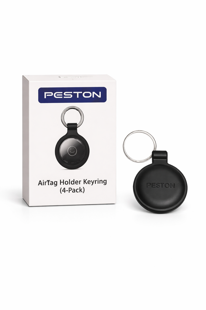 PESTON AirTag Holder Keyring (4-Pack) – Protective Case for Apple AirTag