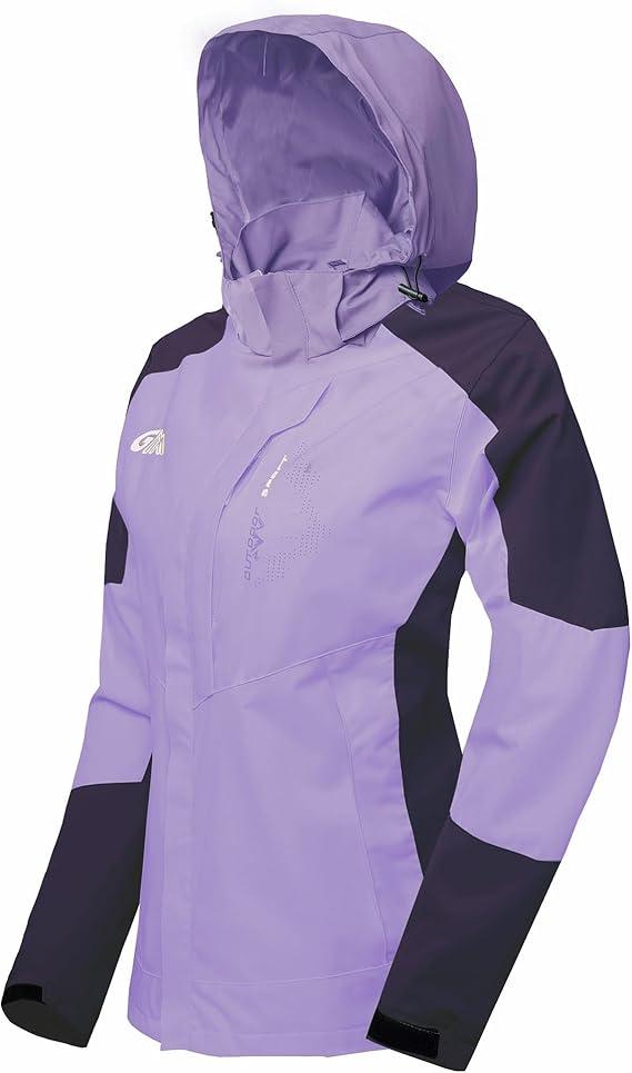Women's Rain Jackets Waterproof with Hood Lightweight Rain Suit for Women Ladies Rain Coats Outdoor Windbreaker, 3XL