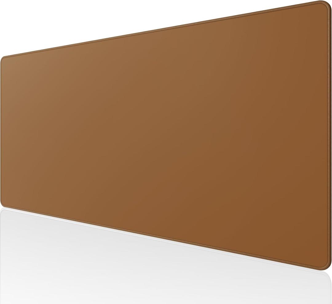 KTRIO Large Gaming Mouse Pad with Stitched Edges, Extended Mousepad with Superior Micro-Weave Cloth, Non-Slip Base, Water Resist Keyboard Pad for Gamer, Office & Home, 31.5x15.7in, Coffee Brown