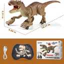 Remote Control Tyrannosaurus Rex Dinosaur Toys for Kids 3-5, 5-7, 8-12, RC T Rex Dino Robot Toy with Spray, Roar & Light, Birthday for 3 4 5 6 7 8 9 10 11 12 Year Old Boys (Brown)