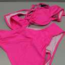 ZAFUL Women High Cut Bikini Sets String Sexy Swimsuit Two Piece Underwire Bathing Suit Brazilian Cheeky Cut Out Cute Swimwear (Hot Pink)