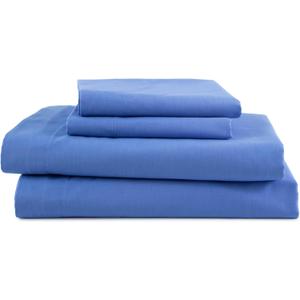 3 Piece Twin Sheets Set | Twin Bed Sheets Set  Light Weight, Soft Breathable Sheets | Brushed Cotton Rich Blend | Secure-Fit, Wrinkle Resistant, Durable, Easy Care Bed Sheets | Comfy Sheets | Blue