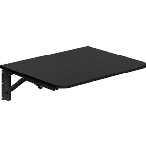 HOOBRO Folding Table, Wall Mounted Floating Desk with Iron Bracket, Drop Leaf Table for Small Spaces, Kitchen, Laundry Room, Home, Office, Black BK054BZ01, 19.6"l X 15.7"w X 6.1"h
